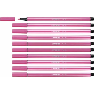 STABILO  Pen 68 Lot De 10 Feutre Rouge Bruy&egrave;re