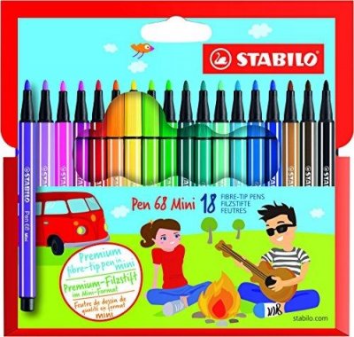 STABILO  Pen 68 Mini Feutre Emballage Transparent 18 Pi&egrave;ces Import Allemagne