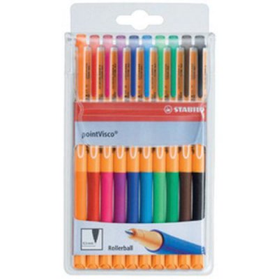 STABILO  Pochette De 10 Rollers Point Visco Assortis