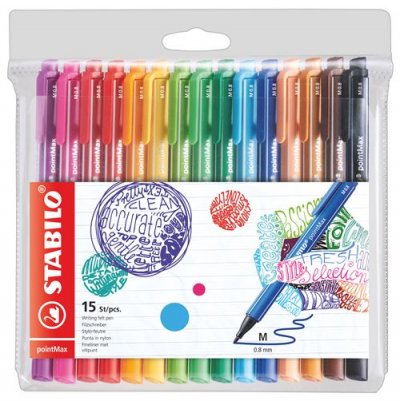 STABILO  Pochette x 15 stylos-feutres pointMax