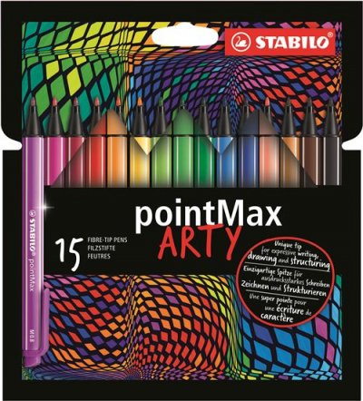 STABILO  pointMax Arta Lot de 15 feutres de 15 couleurs diff&eacute;rentes