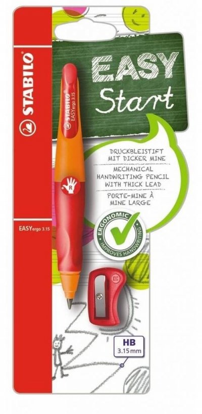 STABILO  Porte-mines d'apprentissage easYergo 3.15, rouge - Lot de 2