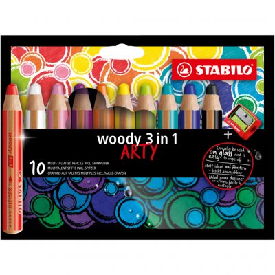 STABILO   Crayon Aux Talents Multiples Woody 3en1, &Eacute;tui De 10