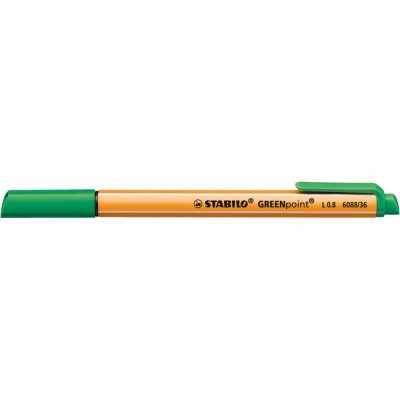 STABILO  Stylo Feutre Greenpoint Vert, Corps 100% Mati&egrave;re Recycl&eacute;e. Pointe 0,8 Mm