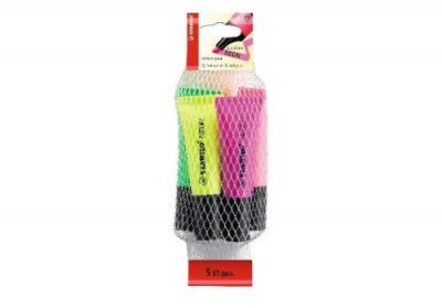 GENERIQUE Stabilo surligneur""Neon&nbsp;&ndash;&nbsp;Jaune/Vert/Orange/Rose/magenta (Lot de 5)