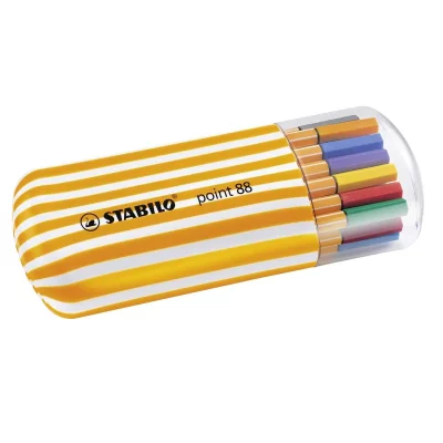 STABILO  Z&eacute;brui Point 88 Stylo Feutre 0,4 Mm Assortis Boite De 20