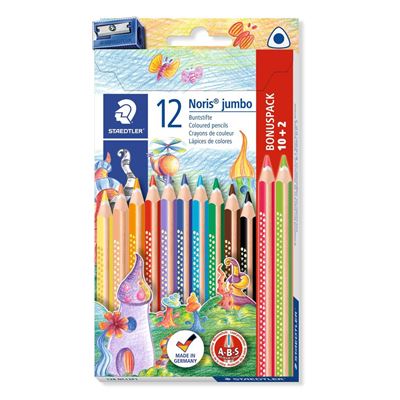 GENERIQUE Staedtler Jumbo Noris 128 Lot 12 Crayons Assortis