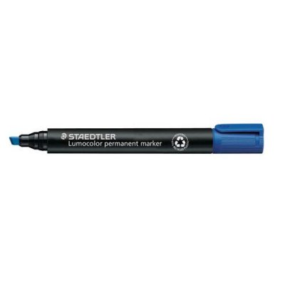 STAEDTLER  Lot de 3 marqueurs permanent""lumocolor 350"" Bleu Pointe Biseau