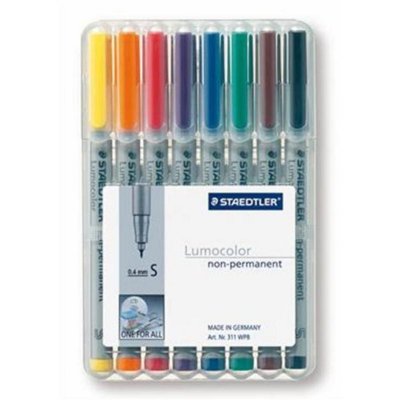 STAEDTLER  Marqueur non permanent 311S Lumocolor, &eacute;tui de 8 - Lot de 2