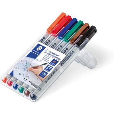 STAEDTLER  Marqueur non permanent 316F Lumocolor, &eacute;tui de 6 - Lot de 2