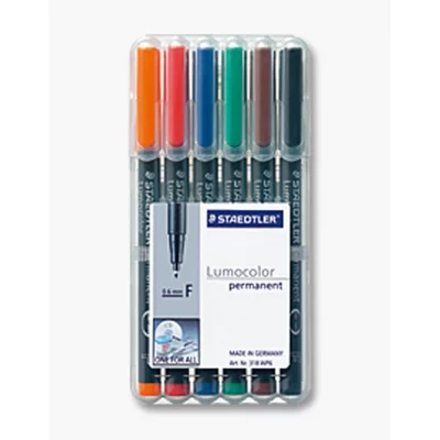 STAEDTLER  Marqueur permanent 318F Lumocolor, &eacute;tui de 6