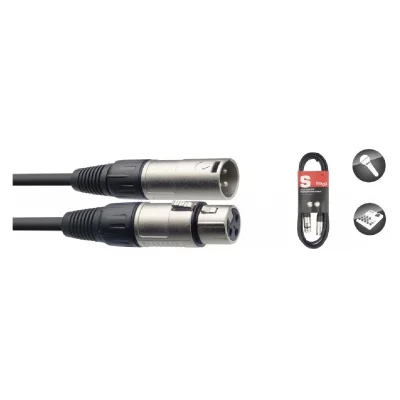 STAGG  3m XLR to XLR Microphone Cable - Black