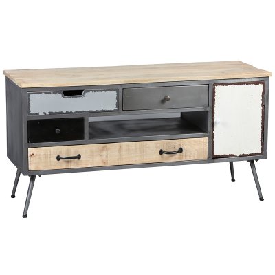 ALTOBUY STAHL - Meuble TV 1 Porte 4 Tiroirs -  