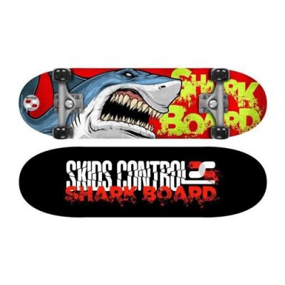 STAMP  Skateboard 28 x 8 Shark Skids Control, JS102310, RED, 28 POUCES