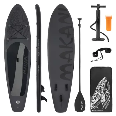 ECD GERMANY Stand up paddle board gonflable Makani avec sac pompe &aacute; air pagaie noir 320 cm