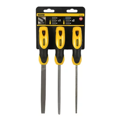 STANLEY  0-22-445 Lime b&acirc;tarde 150 mm Jeu de 3 pi&egrave;ces