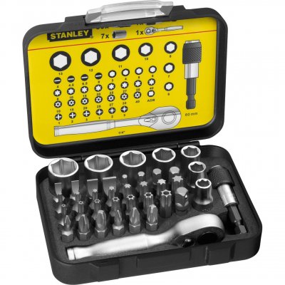 STANLEY  1 Coffret De 39 Embouts + Douilles + Mini Cliquet Fatmax Pro