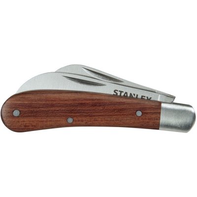 STANLEY  1 Couteau D'&eacute;lectricien &Agrave; 2 Lames - Manche Bois - 