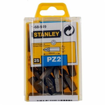 STANLEY  25 Embouts De Vissage 1/4" Pozidriv Pz2 25 Mm - 