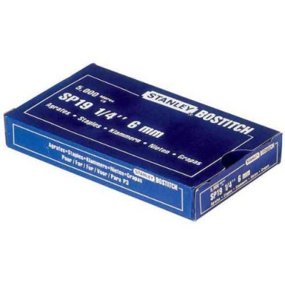 BOSTITCH STANLEY Lot de 3 bo&icirc;tes de 5000 Agrafes  SP19 1/4 bleue