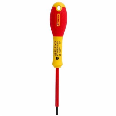 STANLEY  Tournevis isol&eacute; Fatmax fendu 3,5 x 75 mm rouge