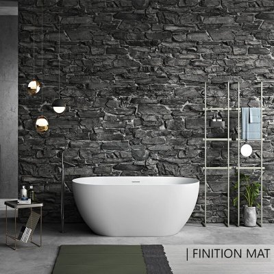 Stano. - Baignoire &icirc;lot design ovale lisbon blanche 150 cm Mat - Mat