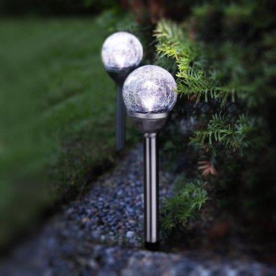 STAR TRADING  Tige solaire LED avec sph&egrave;res lot de 2