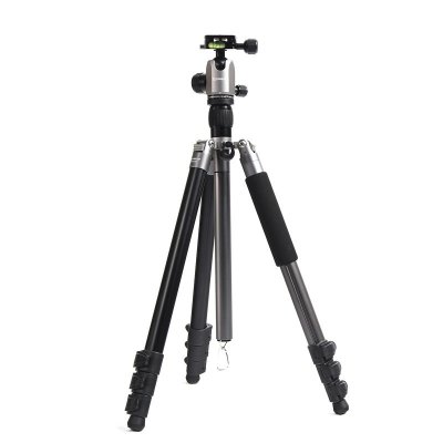 STARBLITZ  Tr&eacute;pied + t&ecirc;te rotule - 4 sections alu - monopode int&eacute;gr&eacute; gris - TSK408G