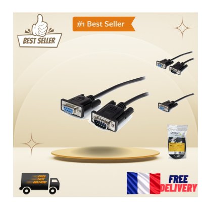 STARTECH  3m Straight Through Serial Cable M/f Noir
