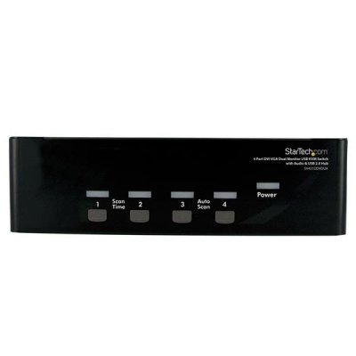 STARTECH.COM Startech 4 Port Dvi Vga Dual Monitor Kvm Switch Noir