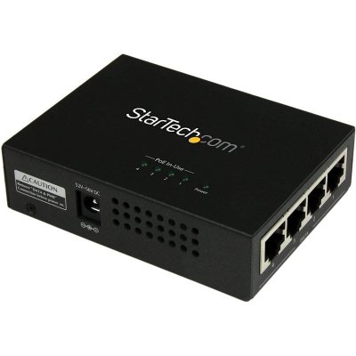 STARTECH  4 Port Ethernet Power Over Ethernet+ Injector Noir