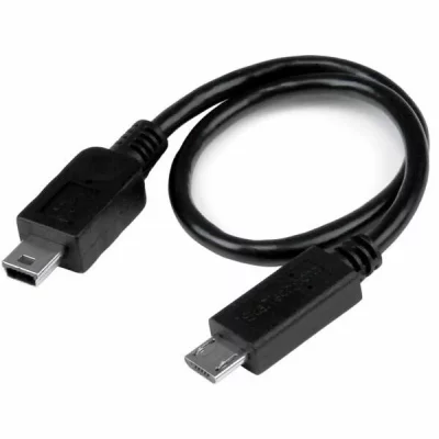 STARTECH.COM  C&acirc;ble USB OTG Micro USB vers Mini USB - Adaptateur USB On-The-Go - M/M - 20 cm - Noir