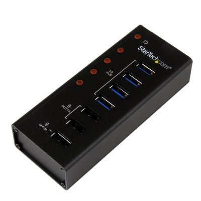 STARTECH .com Hub USB 3.0 Aliment&eacute; de 4 ports avec Station de Recharge de 3 ports