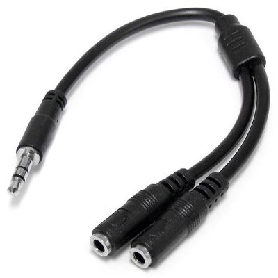 STARTECH.COM Startech Slim Stereo Y Cable 3.5 To 2x 3.5mm Noir
