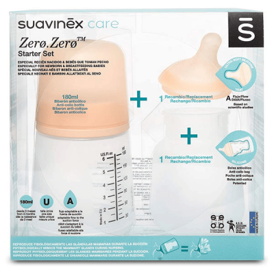 SUAVINEX Starter Set Biberon Zero.Zero 180ml  peau