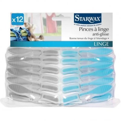 STARWAX  - Pinces &agrave; linge extrafortes &eacute;tui de 12