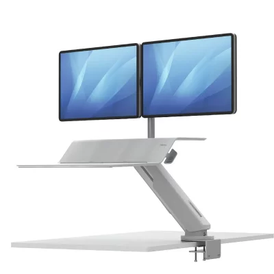 FELLOWES Station Assis-debout Lotus Rt Double - Blanc