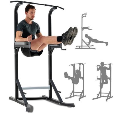 NOVONOVA Station de Musculation -  - NV5609 - Multifonction - Support Dips et Tractions - Noir
