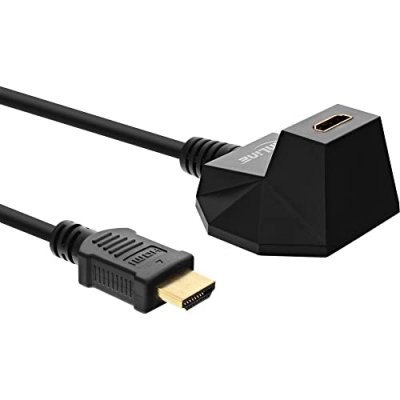INLINE Station HDMI, c&acirc;ble HDMI haute vitesse avec Ethernet, M / F, contacts noirs et dor&eacute;s, 3 m