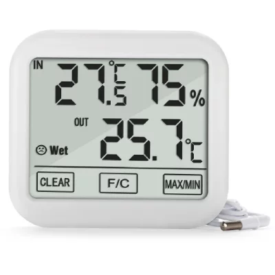 GREENBLUE Station m&eacute;t&eacute;o avec sonde ext&eacute;rieure de 1,5m, longueur de c&acirc;ble 1,5m, batterie 2xAA, GB381