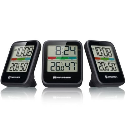 BRESSER Station m&eacute;t&eacute;o  Climate Monitor Thermo Hygrom&egrave;tre DCF 7000016 Noir