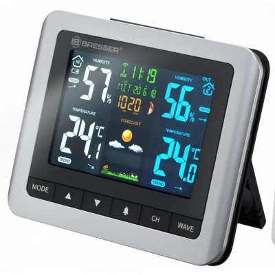 Station m&eacute;t&eacute;o BRESSER MeteoTemp WTM avec &Eacute;cran multicolore