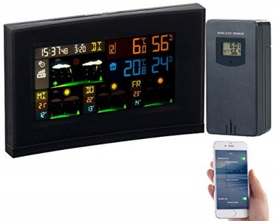 INFACTORY Station m&eacute;t&eacute;o connect&eacute;e avec capteur ext&eacute;rieur et &eacute;cran couleur FWS-740