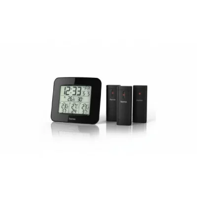 HAMA Station M&eacute;t&eacute;o ''Ews-Trio'', Avec Trois Sondes, Noires  00186311