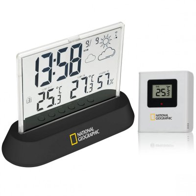 NATIONAL GEOGRAPHIC Station-m&eacute;t&eacute;o  Radio-pilot&eacute;e Noir et Transparent