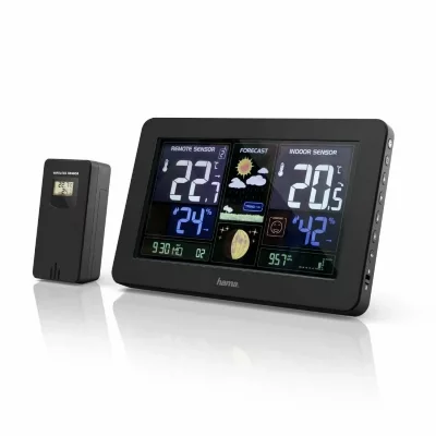 HAMA Station m&eacute;t&eacute;o Premium avec &eacute;cran couleur LED et fonction de charge USB