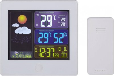TFA Station m&eacute;t&eacute;o radiopilot&eacute;e num&eacute;rique  Dostmann 35.1133.02 blanc