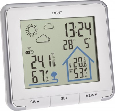 TFA DOSTMANN Station m&eacute;t&eacute;o radiopilot&eacute;e  LIFE 35.1153.02 Pr&eacute;visions m&eacute;t&eacute;orologiques 12 &agrave; 24 heures