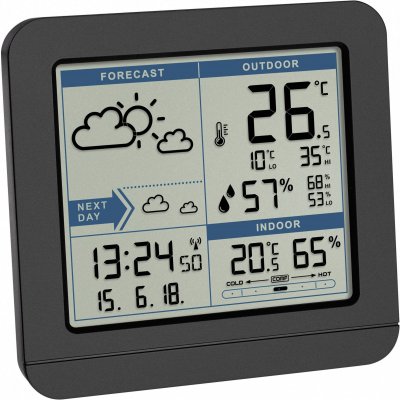 TFA DOSTMANN Station m&eacute;t&eacute;o radiopilot&eacute;e  Sky 35.1152.01 Pr&eacute;visions m&eacute;t&eacute;orologiques 2 jours