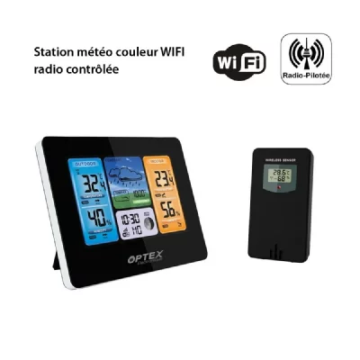 OPTEX Station meteo wifi couleur avec sonde exterieure ecran 125 x 80mm